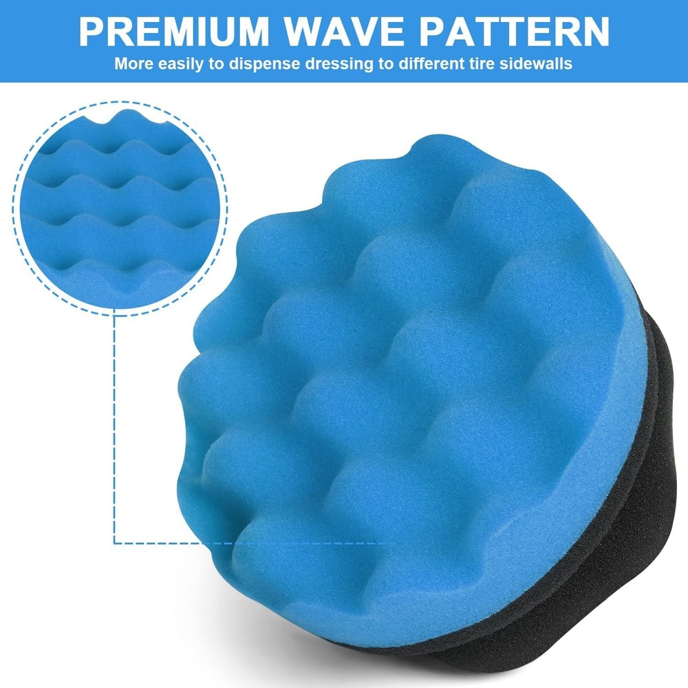 2 Pack Large Tire Shine Applicator Pad, Tire Hex Grip Applicator