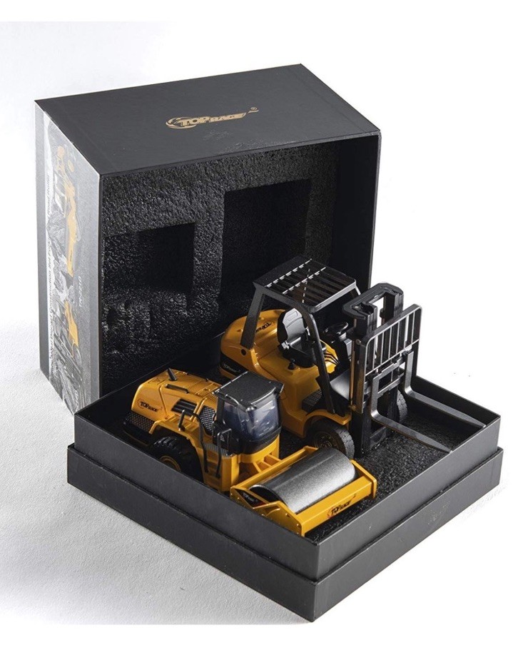 Top Race Diecast Construction Set Forklift and Road Roller Set (TR-162)