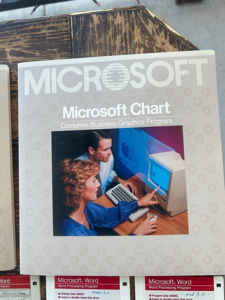Microsoft Business Pack Macintosh w/ Word Multiplan Chart File Disks