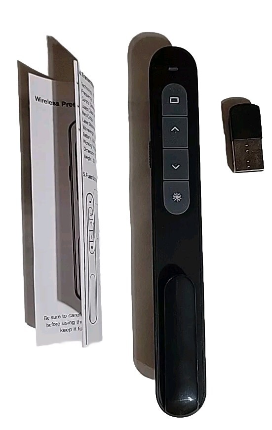 Dinofire Wireless Presenter Support Hyperlink Volume Control RF 2 4ghz. Black