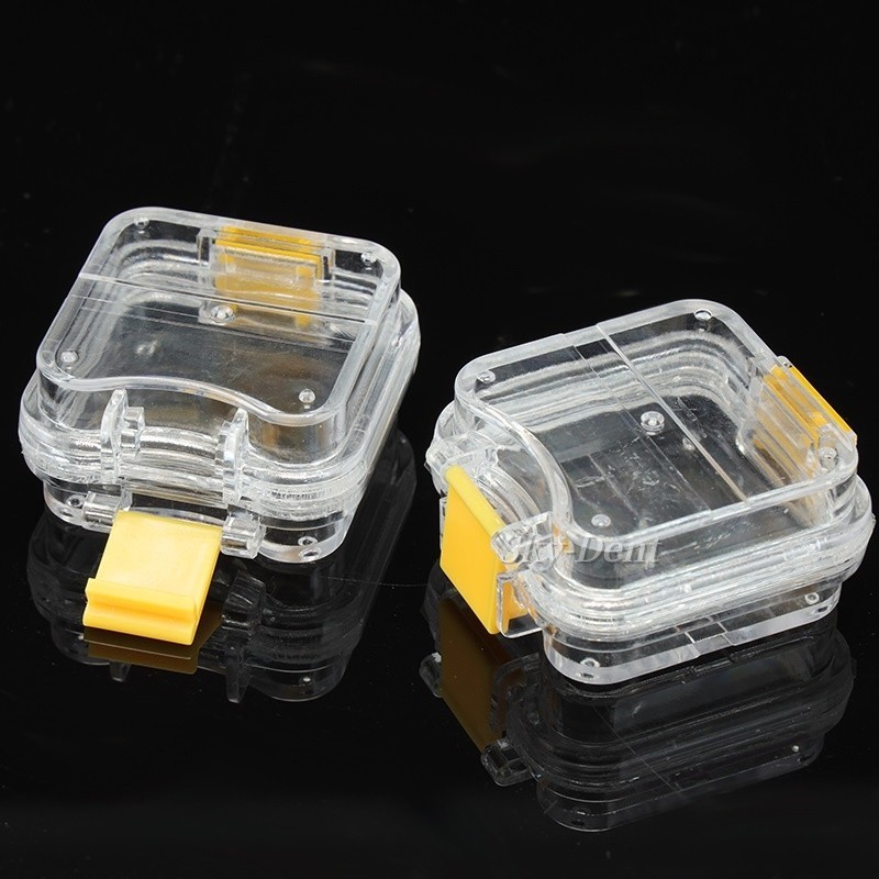 Plastic Denture Teeth Acrylic Membrane Hinged Display Case Jewelry Storage Box