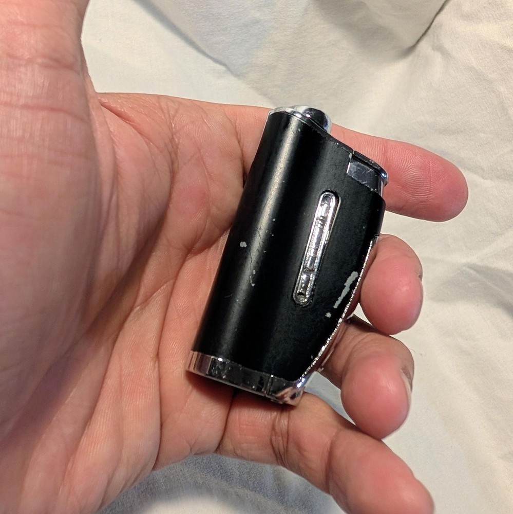 Black Samba Style Refillable Pocket Cool Lighter with Belt Clip