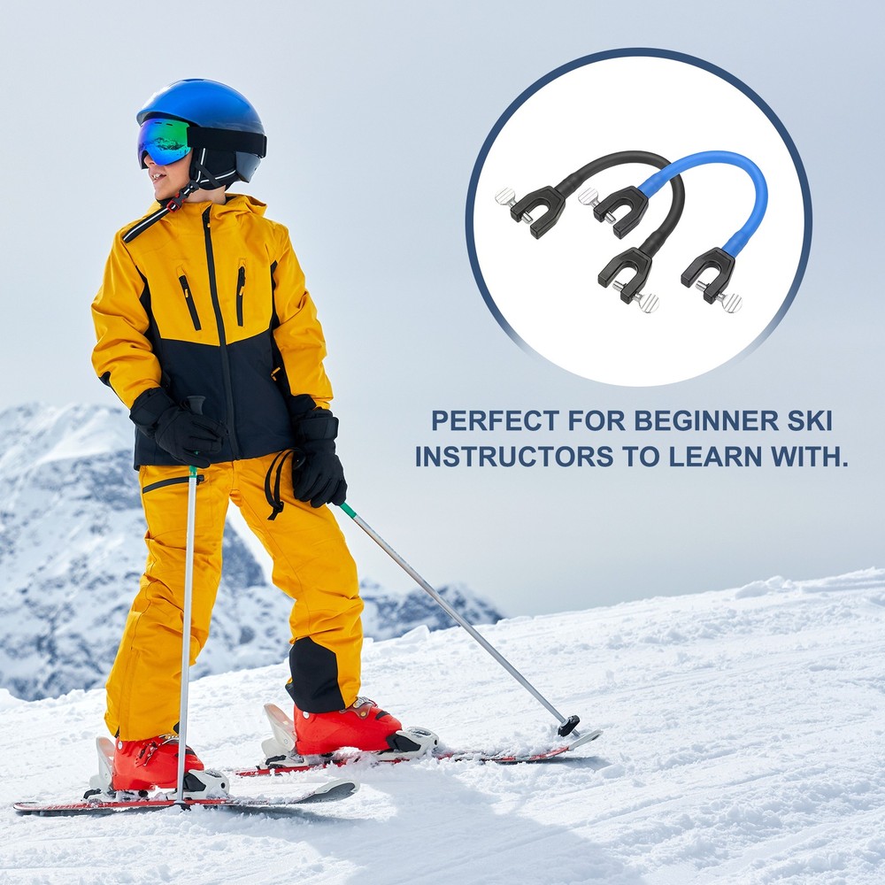 Ski Tip Connector, Snowboard Clip Ski Training Aid 2 Pcs & Black/Blue