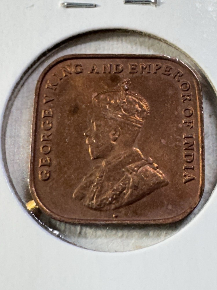 1920 Straits Settlement 1 Cent Square Coin