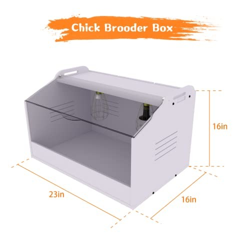Brooder Box for Chicks ，Chick Brooder Heat up to 25 Chicks with 23" X 16" X 16"