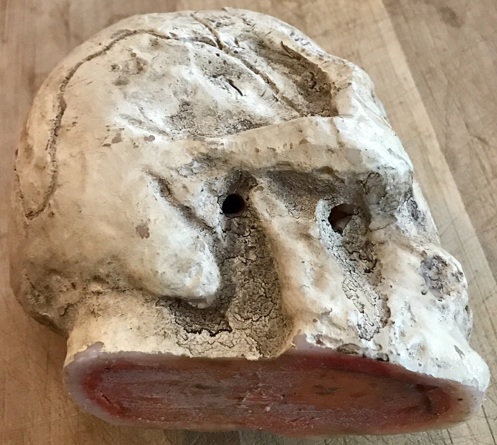 QUALITY NEW, NEVER USED, HEAVY MOLDED PLASTER SKULL CANDLE