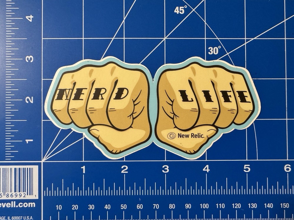 NERD Life NEW RELIC FISTS COLORFUL STICKER Computer Web Interface Programming