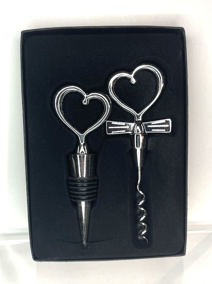 Kate & Aspen Wedding Bottle Stopper & Corkscrew Box Set B*O