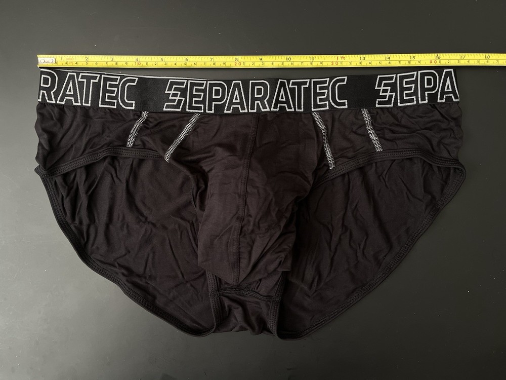 SEPARATEC Men’s Bamboo Rayon/Lycra Brief - Solid Black - XL (37-39) +FREE GIFT!