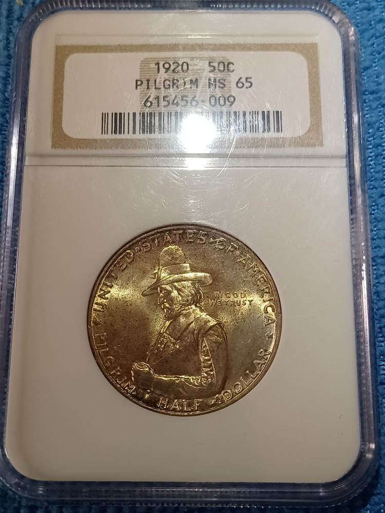 1920 Pilgrim Tercentenary Commemorative Half Dollar NGC MS65 GEM Original Tone