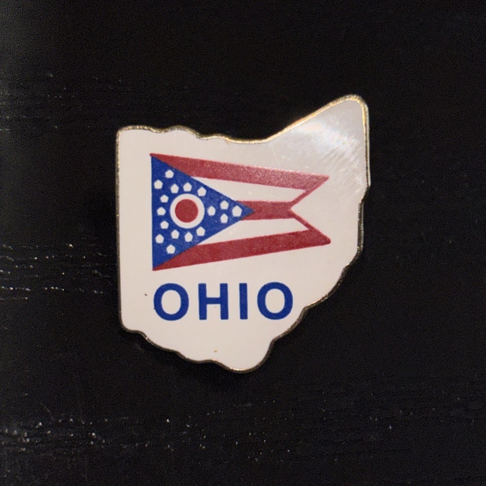 Ohio State Flag Enamel Pin Hat Pinback Souvenir D1
