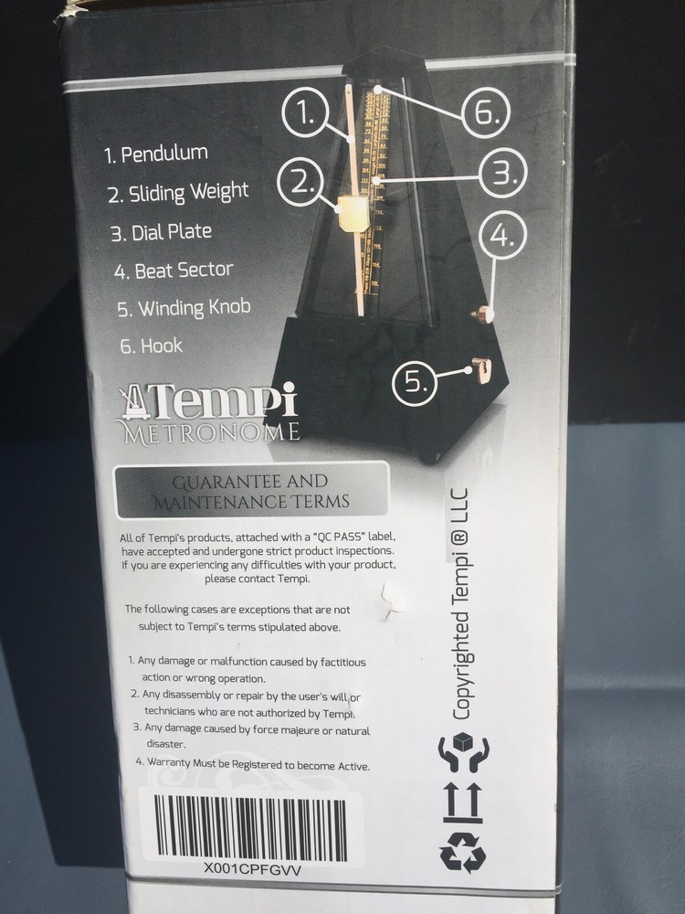Metronome for Musicians Plastic Black Grain Veneer