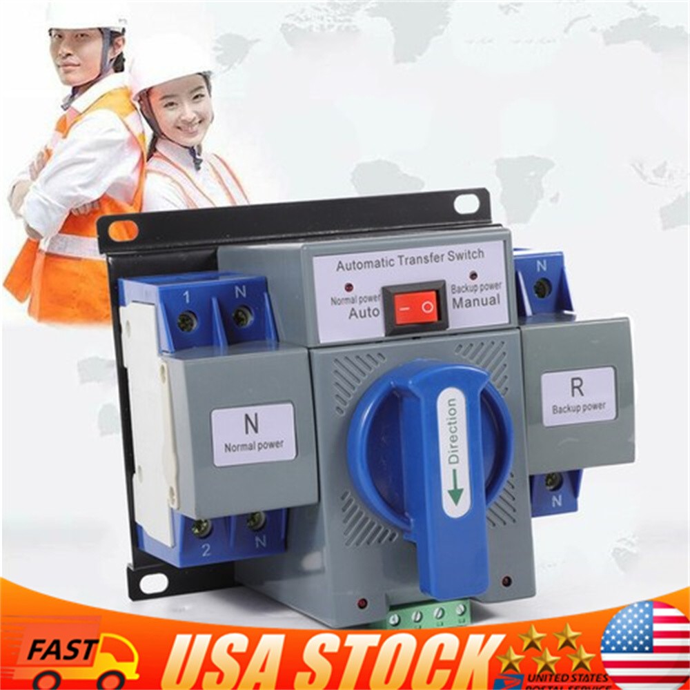 63A Dual Power Automatic Transfer Switch - Generator Changeover 2P ATS