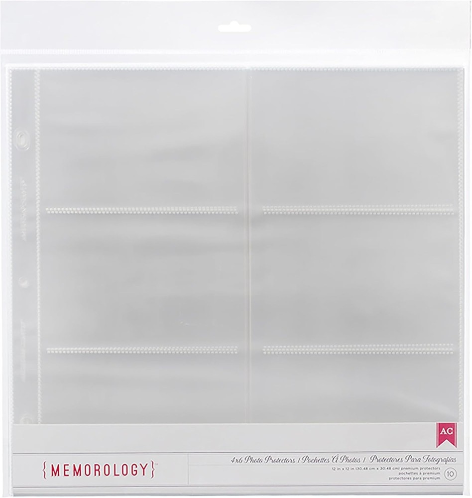 Side-Loading Page Protectors 12"x12" 10/Pkg-6 6"X4" Pockets
