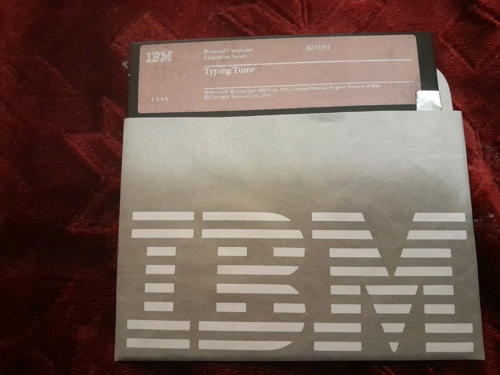 Vintage IBM Typing Tutor Software Program, 1981 5.25" Floppy Disk