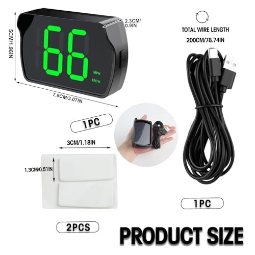 GPS for Car, Universal HUD Speed Meter with Large LED Digital Speedometer