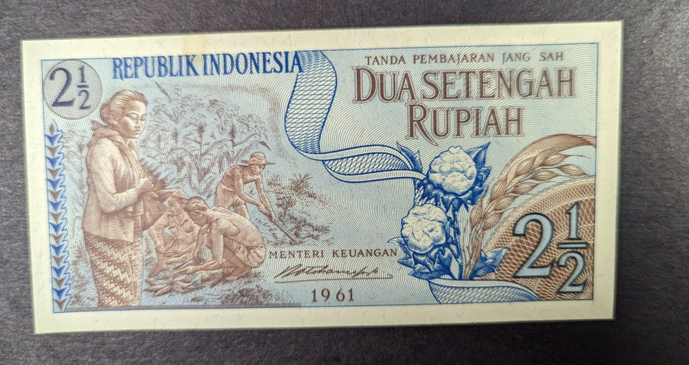 Indonesia 2 1/2 Rupiah 1961 UNC