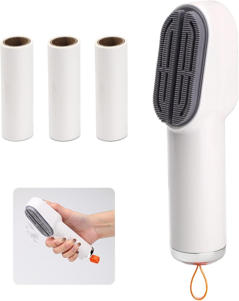 2 in 1 Multifunctional Lint Roller with 120 Sheets Refillable & Rubber Set 1