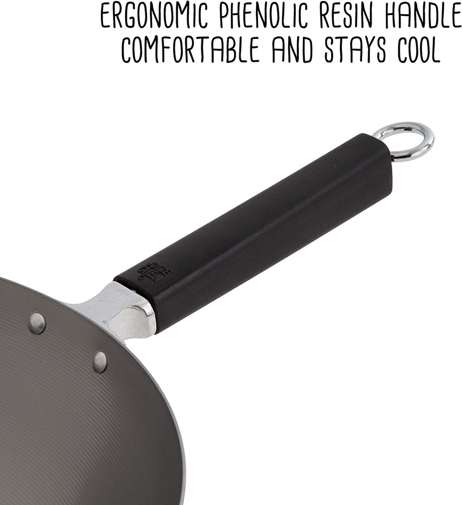 Joyce Chen Flat Bottom Wok, Standard, Metal