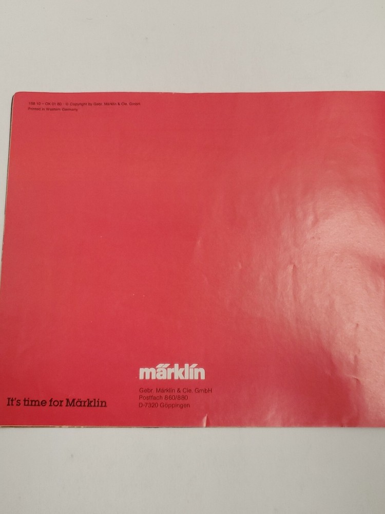 MARKLIN NEW ITEMS 1980 E CATALOG