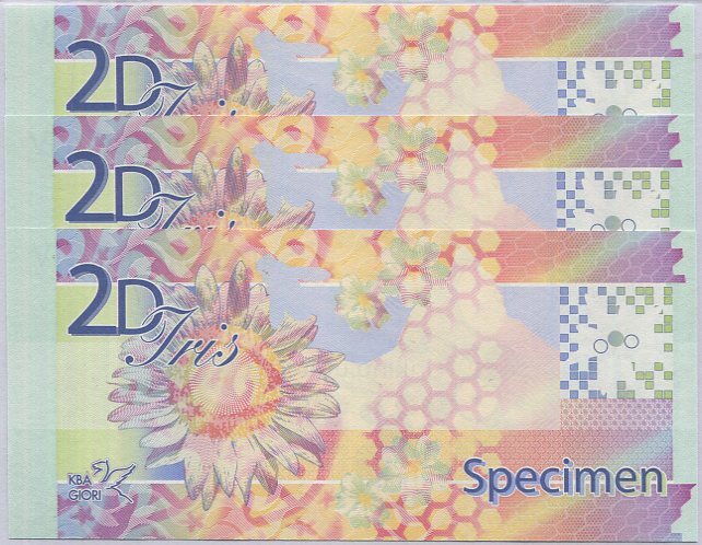 TEST NOTE KBA GIORI Super Simultan 2D-IRIS Small Size SPECIMEN Lot 3 PCS