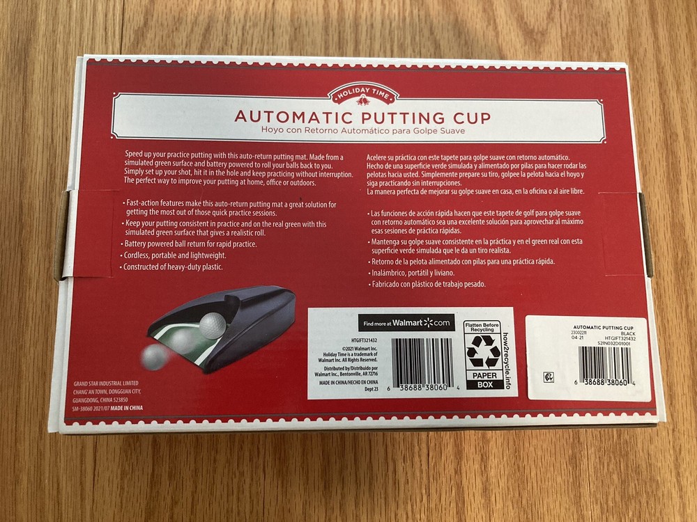 Automatic Putting Cup Black Cordless and Portable Holiday Time NEW