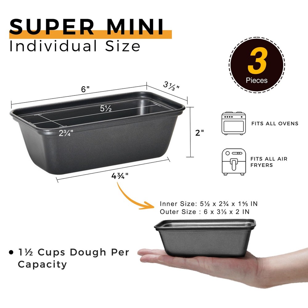 Small Loaf Tin for Baking, Bread Pan Non-Stick Loaf Pans Rectangular Bakeware