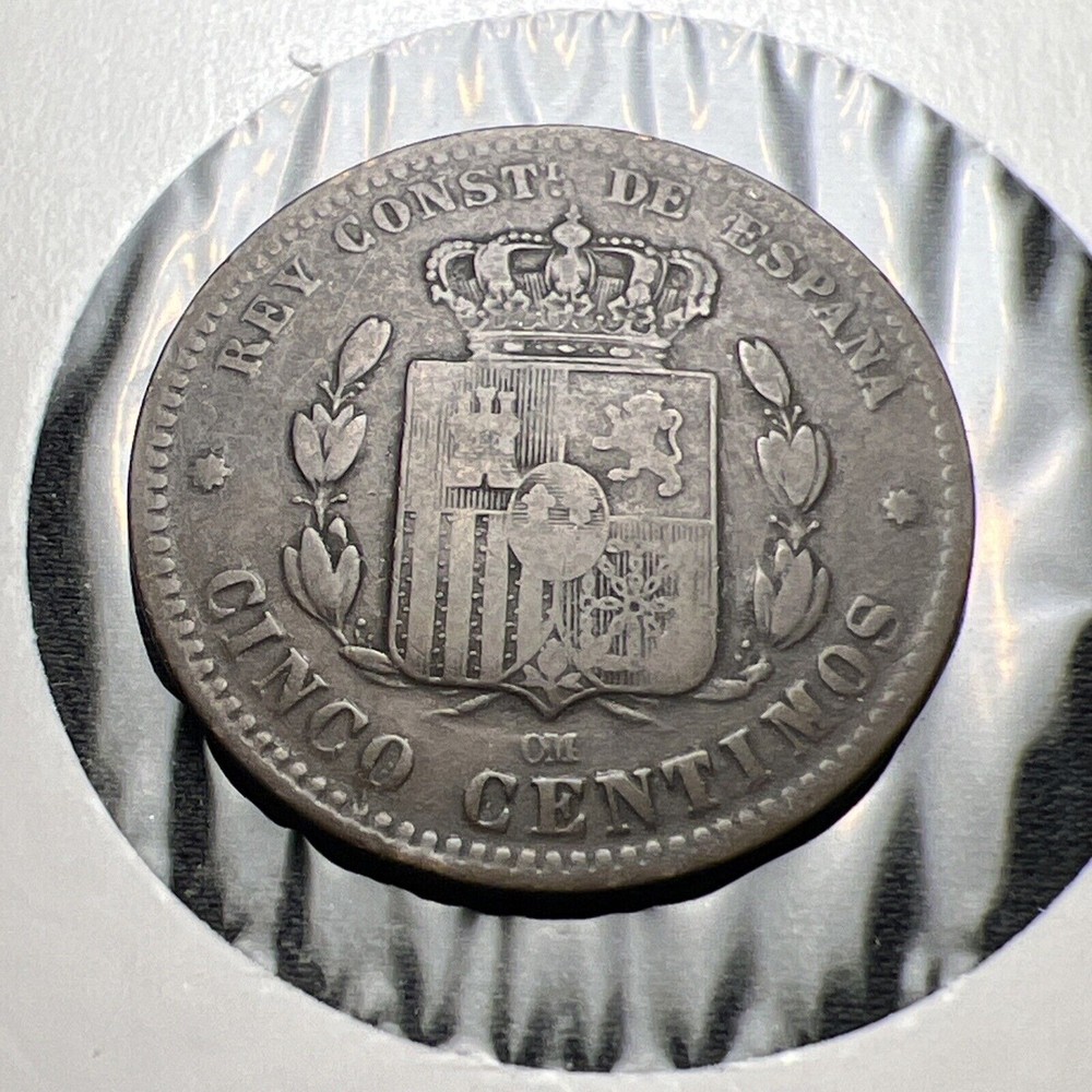 1877 Spain 5 Centimos X2039