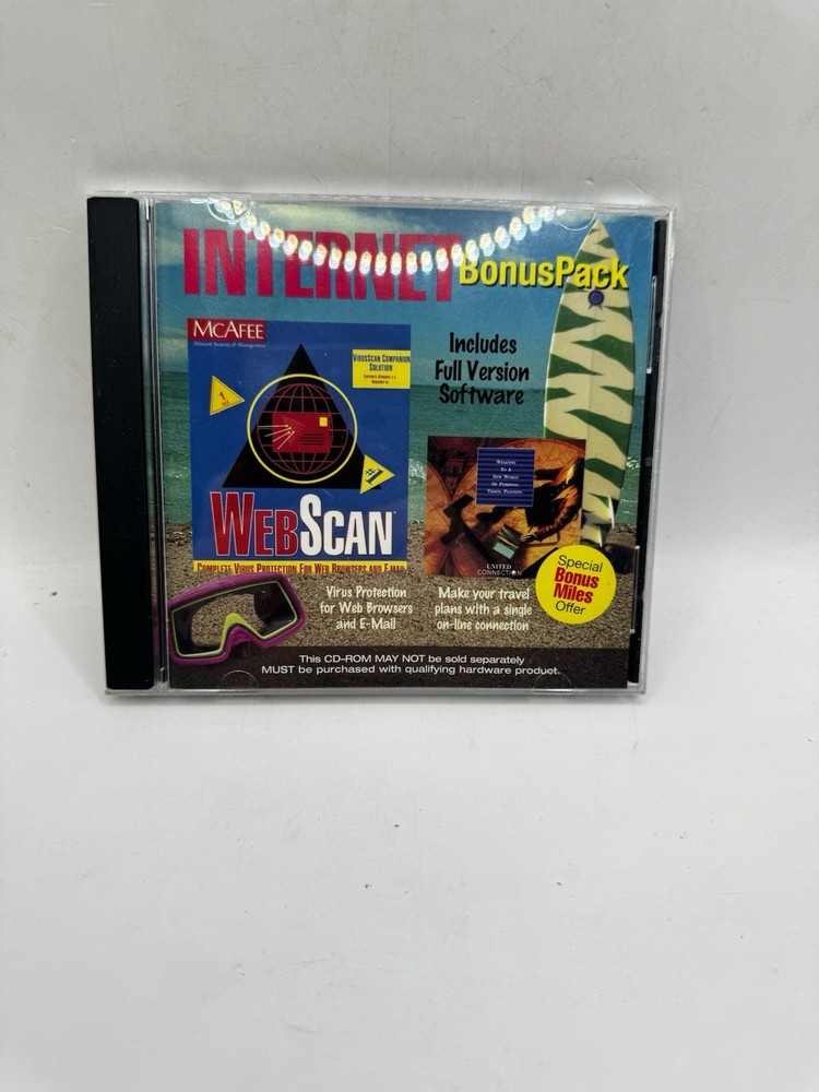 McAfee WebScan Internet Bonus Pack CD-ROM – New & Used – Vintage Software (039)