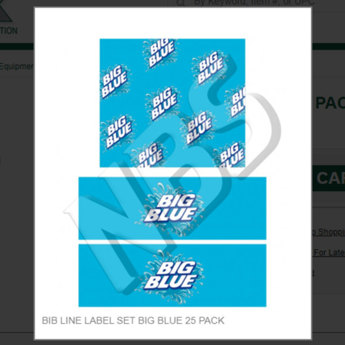 BIB LINE LABEL SET BIG BLUE 25 PACK # CP041133