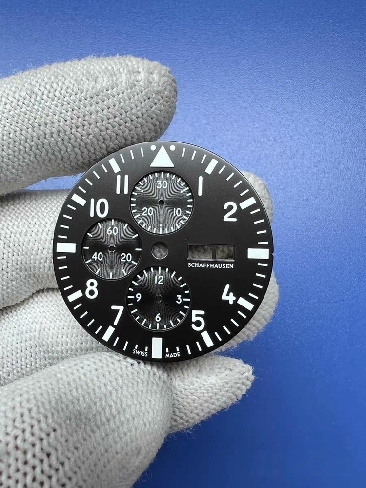 DIY SET for 7750 Movement 43MM watch case + dial + hands + Strap Sapphire