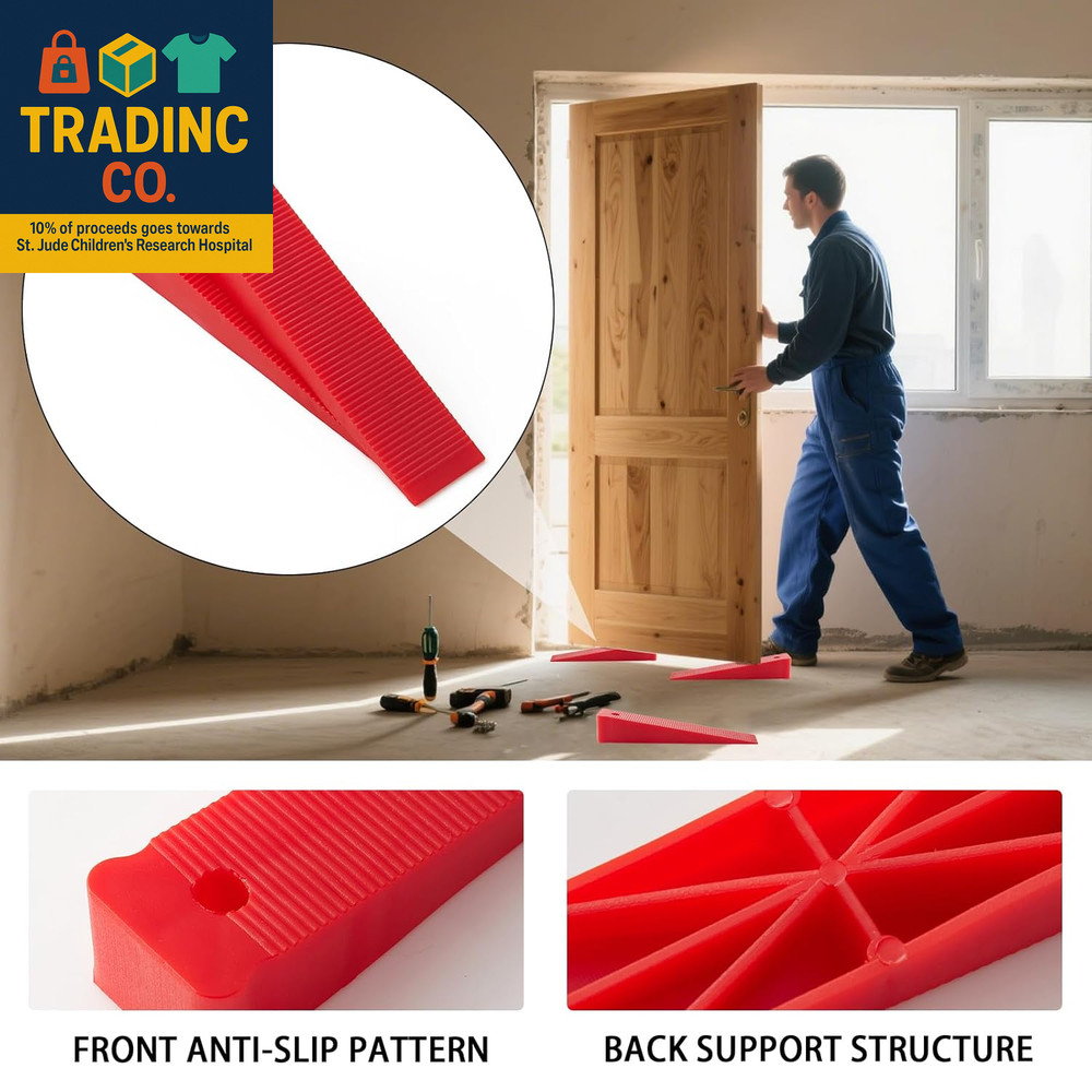 Red Plastic Composite Shims and Leveling Wedges - Extreme Load Support, Never Ro