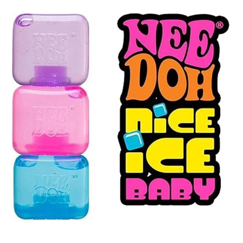 Nee Doh Nice Cube - Super Solid Squish! (Blue) - Brand New/ Toy Gift-US