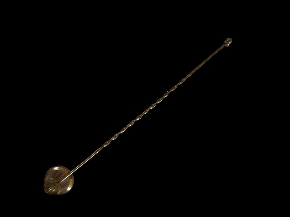 Vintage Solid Brass Twisted Metal Handle 10” Candle Snuffer