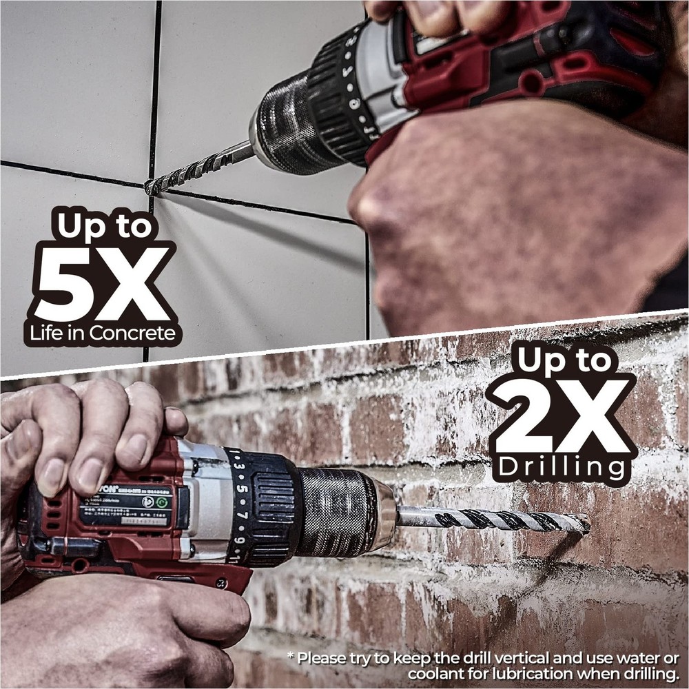 amoolo 5/32" Concrete Drill Bit & Masonry Set(5PCS), 5/32"(5pcs)