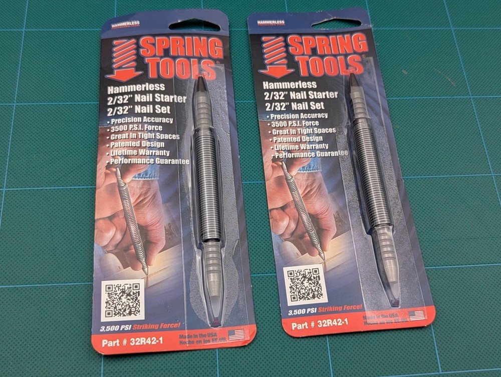 Spring Tools Hammerless 2/32" Nail Starter Nail Punches - 32R42-1