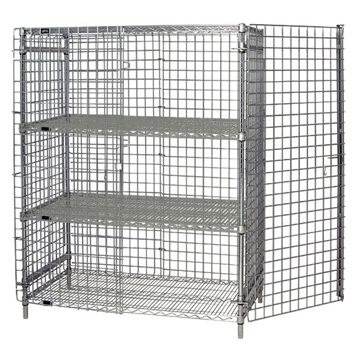 Quantum 2160-63SEC-2 Chrome Stationary Security Unit with 4 Shelves, 21" x 60...