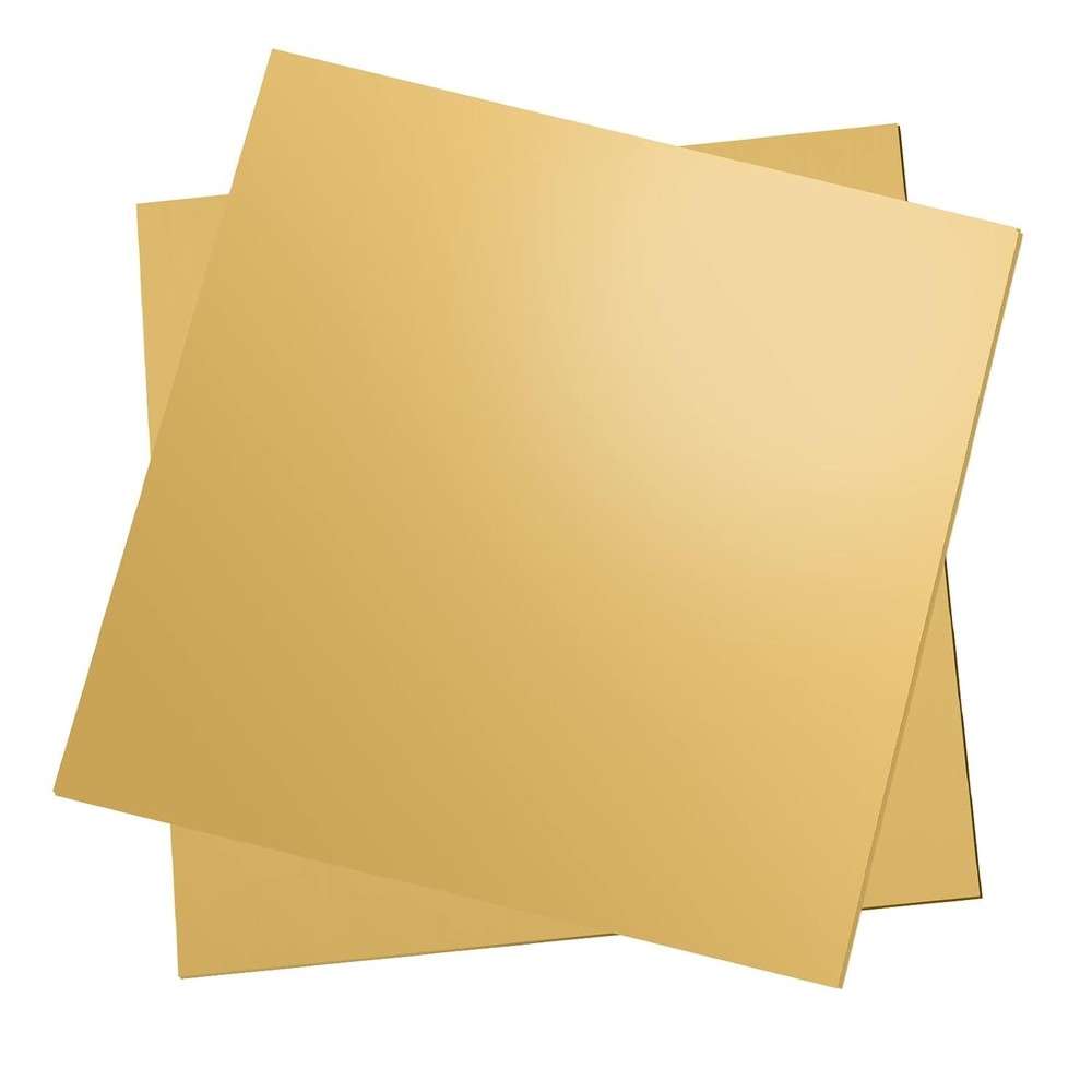 Brass Plates 6" x 6" - 2 Pcs, Scratch-Free, Easy Customization
