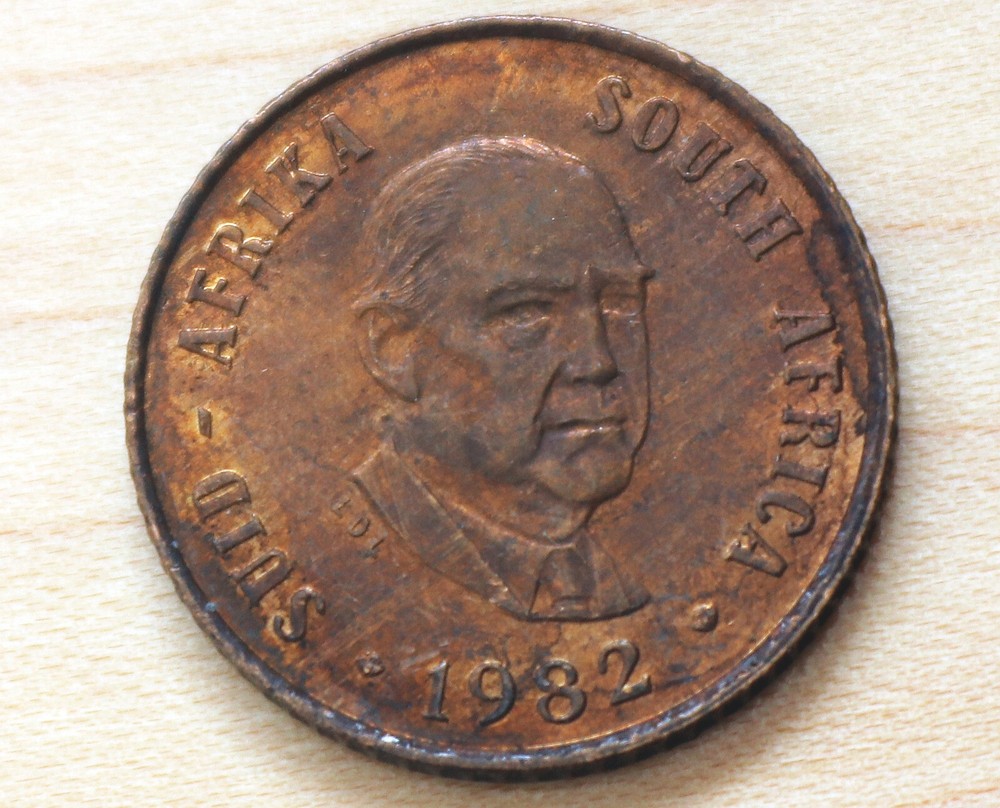 1982 South Africa 1 Cent Cape Sparrows