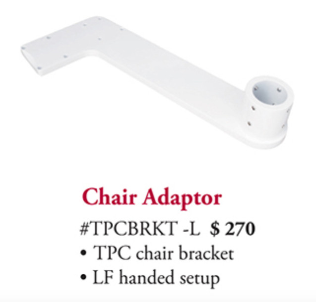 TPC Dental Chair Bracket  for Left  Handed unit Setup