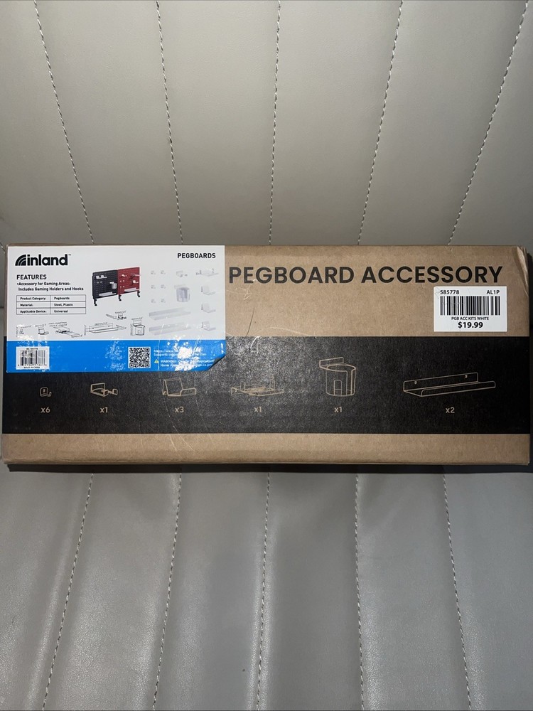 Inland Pegboard Accessory Organizer includes Gaming holders  and hooks