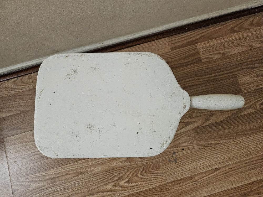 Antique Primitive Foot Stool Hand Made Painted White