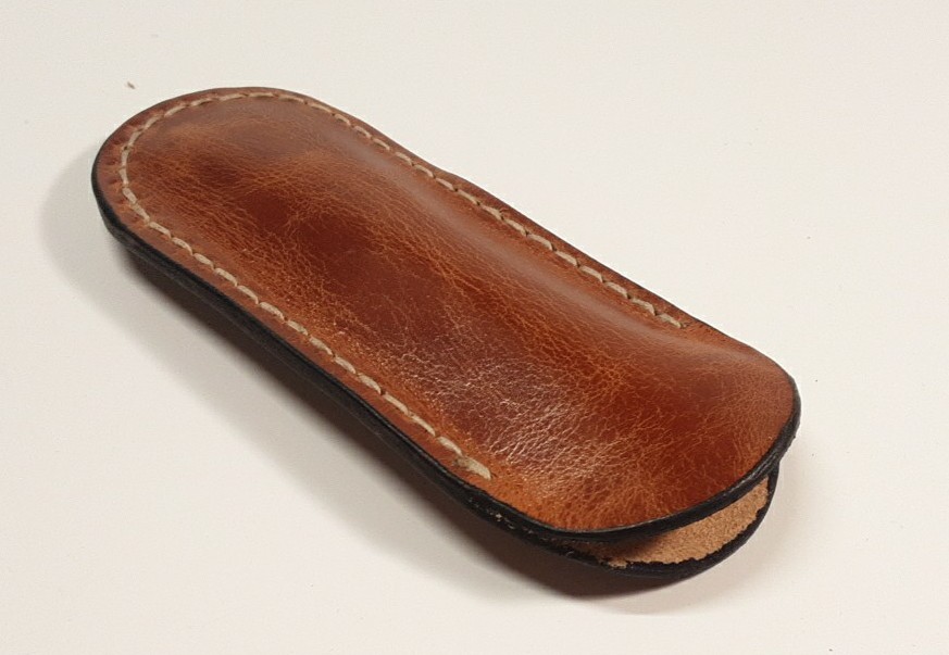 Leather Folding Knife Slip,Pull-up Leather Sheath Only