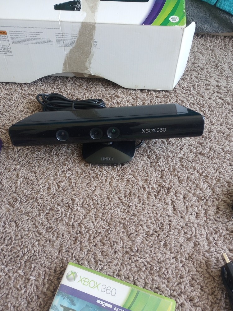 Microsoft Xbox 360 Kinect Sensor Bar With 4 Games (Tested Working)