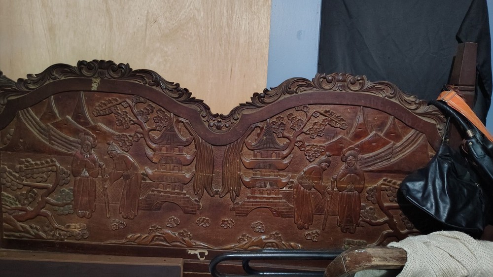 Hand carved King Size Japanese Headboard