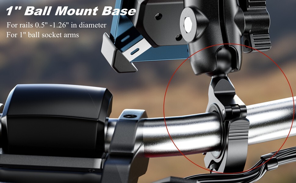 RAM Ball Mount Base Alloy Handlebar Clamp Mount Base Suitable for Motorcycle