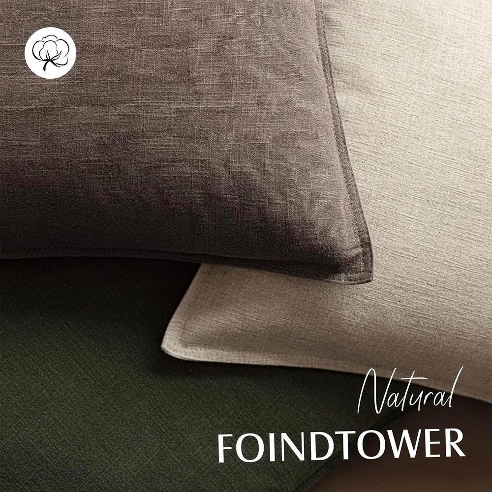 BRAND NEW ~ Set/2 Light Coffee Decorative Linen Solid Throw Pillow Covers 26x26