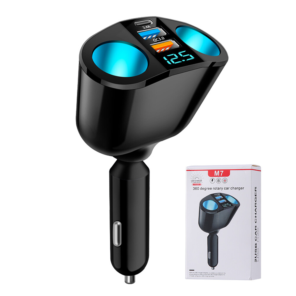 Dual USB Car Cigarette Lighter Socket Splitter Power Adapter Charger Outlet 12V