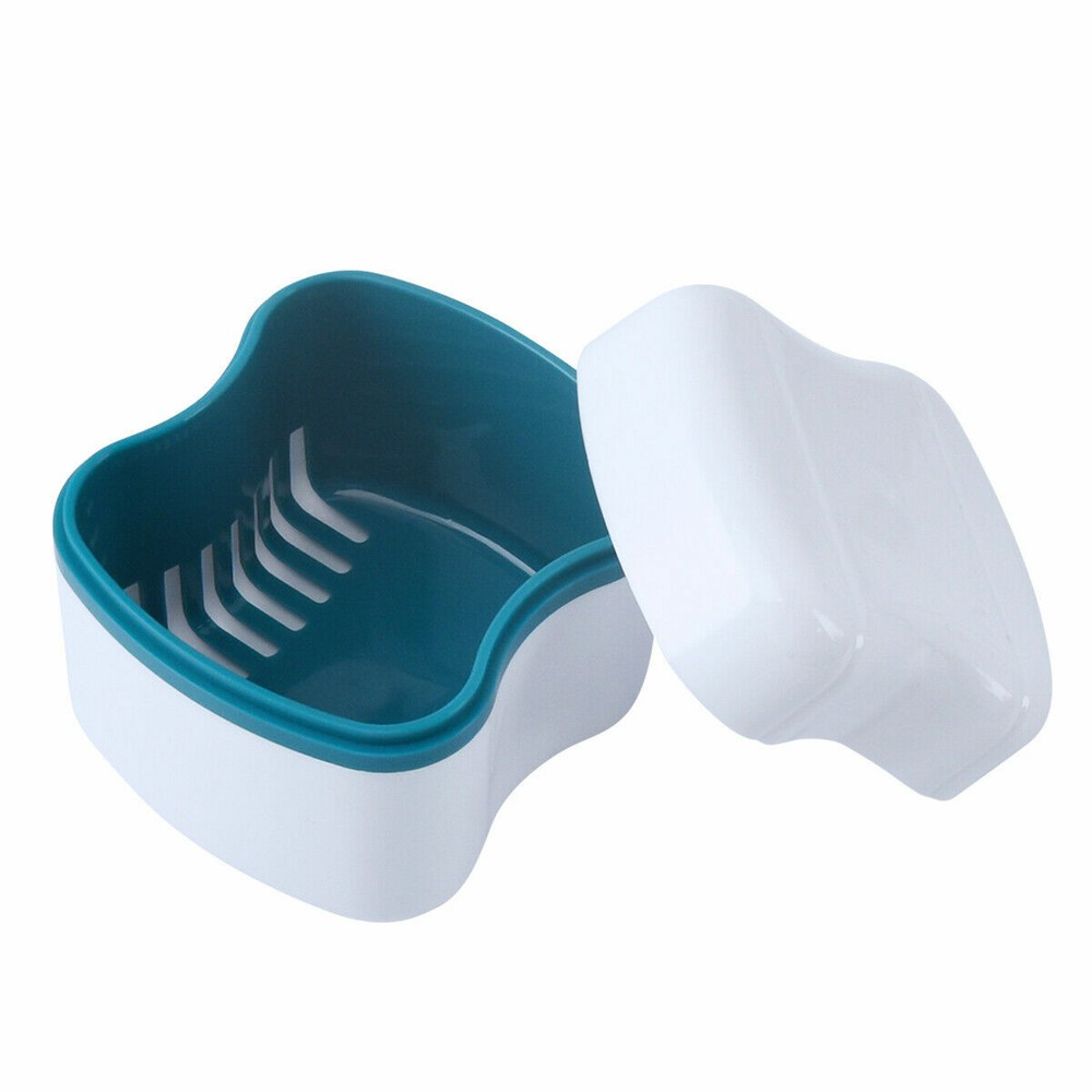 Denture False Teeth Box Bath Appliance Storage Case Rinsing Basket Container New