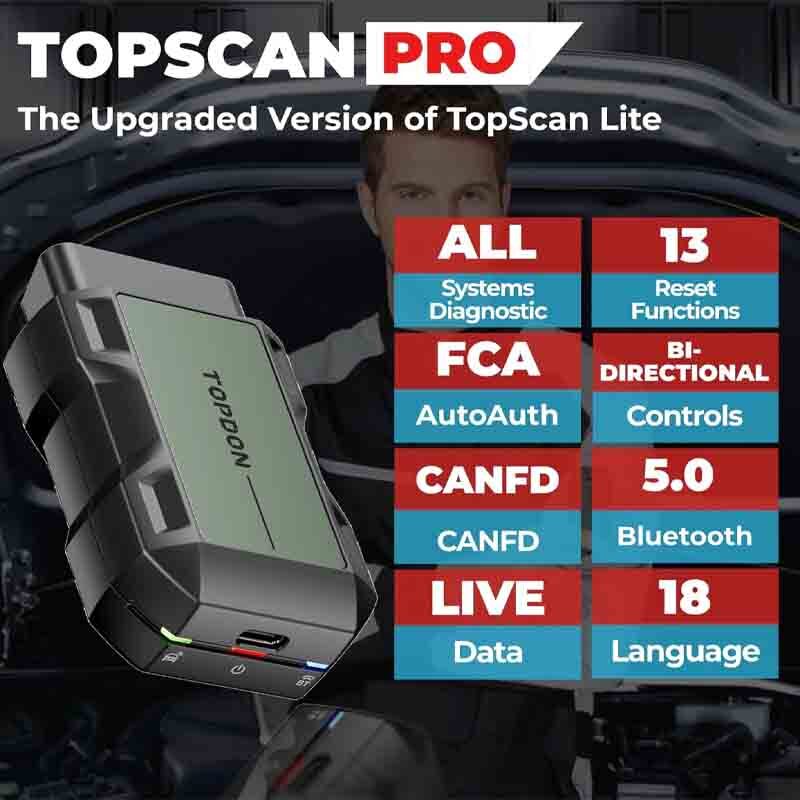 2025 TOPDON PRO Car Key Programmer Pin Code Reader All Key Lost Programming Tool